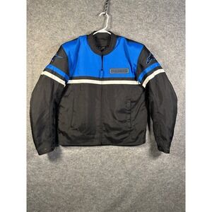 Alpinestars Mens XL Motorcycle Riding Jacket Blue Black White Padded Liner Zip